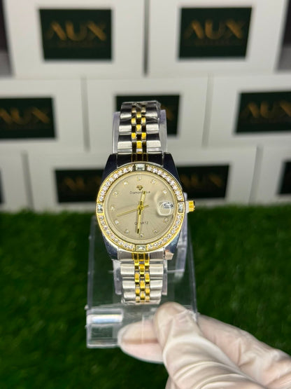 Diamond Blue Date Two-Tone Luxury Watch